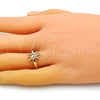 Anillo Multi Piedra 01.341.0077.1 Oro Laminado, Diseño de Tortuga, con Rosado Zirconia Cubica and Blanca Micro Pave, Pulido, Tono Dorado (One size fits all)