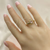Anillo Multi Piedra 01.341.0077.1 Oro Laminado, Diseño de Tortuga, con Rosado Zirconia Cubica and Blanca Micro Pave, Pulido, Tono Dorado (One size fits all)