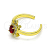 Anillo Multi Piedra 01.341.0077.2 Oro Laminado, Diseño de Tortuga, con Granate Zirconia Cubica and Blanca Micro Pave, Pulido, Tono Dorado (One size fits all)