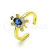 Anillo Multi Piedra 01.341.0077.3 Oro Laminado, Diseño de Tortuga, con Zafiro Azul Zirconia Cubica and Blanca Micro Pave, Pulido, Tono Dorado (One size fits all)