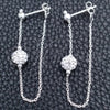 Arete Largo 02.399.0045 Plata Rodinada, Diseño de Corazón, con Cristal Blanca, Pulido, Tono Plateado
