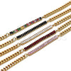 Pulsera Elegante 03.130.0010.2.08 Oro Laminado, Diseño de Miami Cubana y Baguette, con Granate Zirconia Cubica, Pulido, Tono Dorado (05 MM Thickness, 8 Inches Length)