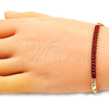Pulsera Elegante 03.130.0012.2.08 Oro Laminado, Diseño de Mariner y Baguette, con Granate Zirconia Cubica, Pulido, Tono Dorado (05 MM Thickness, 8 Inches Length)