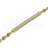 Pulsera Elegante 03.130.0013.08 Oro Laminado, Diseño de Puff Mariner, con Blanca Zirconia Cubica, Pulido, Tono Dorado (05 MM Thickness, 8 Inches Length)