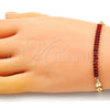 Pulsera Elegante 03.130.0013.2.08 Oro Laminado, Diseño de Puff Mariner y Baguette, con Granate Zirconia Cubica, Pulido, Tono Dorado (05 MM Thickness, 8 Inches Length)