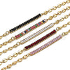 Pulsera Elegante 03.130.0013.4.08 Oro Laminado, Diseño de Puff Mariner y Baguette, con Negro Zirconia Cubica, Pulido, Tono Dorado (05 MM Thickness, 8 Inches Length)