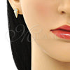 Arete Dormilona 02.344.0133 Oro Laminado, Diseño de Helado, con Blanca Micro Pave, Pulido, Tono Dorado