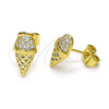 Arete Dormilona 02.344.0133 Oro Laminado, Diseño de Helado, con Blanca Micro Pave, Pulido, Tono Dorado