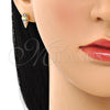 Arete Dormilona 02.344.0133.1 Oro Laminado, Diseño de Helado, con Multicolor Micro Pave, Pulido, Tono Dorado