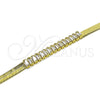 Pulsera Elegante 04.341.0097.07 Oro Laminado, Diseño de Baguette, con Blanca Zirconia Cubica, Pulido, Tono Dorado (05 MM Thickness, 7 Inches Length)