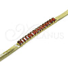 Pulsera Elegante 04.341.0097.1.07 Oro Laminado, Diseño de Baguette, con Granate Zirconia Cubica, Pulido, Tono Dorado (05 MM Thickness, 7 Inches Length)