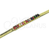 Pulsera Elegante 04.341.0097.3.07 Oro Laminado, Diseño de Baguette, con Multicolor Zirconia Cubica, Pulido, Tono Dorado (05 MM Thickness, 7 Inches Length)