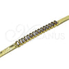 Pulsera Elegante 04.341.0097.5.07 Oro Laminado, Diseño de Baguette, con Amatista Zirconia Cubica, Pulido, Tono Dorado (05 MM Thickness, 7 Inches Length)