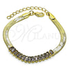 Pulsera Elegante 04.341.0097.5.07 Oro Laminado, Diseño de Baguette, con Amatista Zirconia Cubica, Pulido, Tono Dorado (05 MM Thickness, 7 Inches Length)
