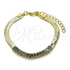 Pulsera Elegante 04.341.0097.5.07 Oro Laminado, Diseño de Baguette, con Amatista Zirconia Cubica, Pulido, Tono Dorado (05 MM Thickness, 7 Inches Length)