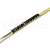 Pulsera Elegante 04.341.0097.6.07 Oro Laminado, Diseño de Baguette, con Negro Zirconia Cubica, Pulido, Tono Dorado (05 MM Thickness, 7 Inches Length)