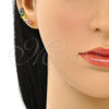 Earcuff 02.210.0732.1 Oro Laminado, Diseño de Baguette, con Multicolor Zirconia Cubica, Pulido, Tono Dorado