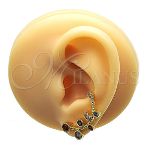 Earcuff 02.210.0733.1 Oro Laminado, con Multicolor Zirconia Cubica, Pulido, Tono Dorado