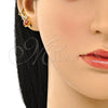 Earcuff 02.210.0735.1 Oro Laminado, Diseño de Estrella, con Multicolor Zirconia Cubica, Pulido, Tono Dorado