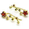 Earcuff 02.210.0735.1 Oro Laminado, Diseño de Estrella, con Multicolor Zirconia Cubica, Pulido, Tono Dorado