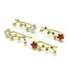 Earcuff 02.210.0735.1 Oro Laminado, Diseño de Estrella, con Multicolor Zirconia Cubica, Pulido, Tono Dorado