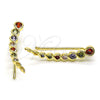 Earcuff 02.210.0736.1 Oro Laminado, con Multicolor Zirconia Cubica, Pulido, Tono Dorado