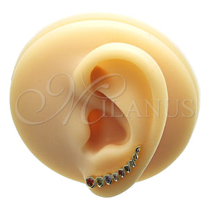 Earcuff 02.210.0736.1 Oro Laminado, con Multicolor Zirconia Cubica, Pulido, Tono Dorado