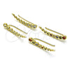 Earcuff 02.210.0736.1 Oro Laminado, con Multicolor Zirconia Cubica, Pulido, Tono Dorado