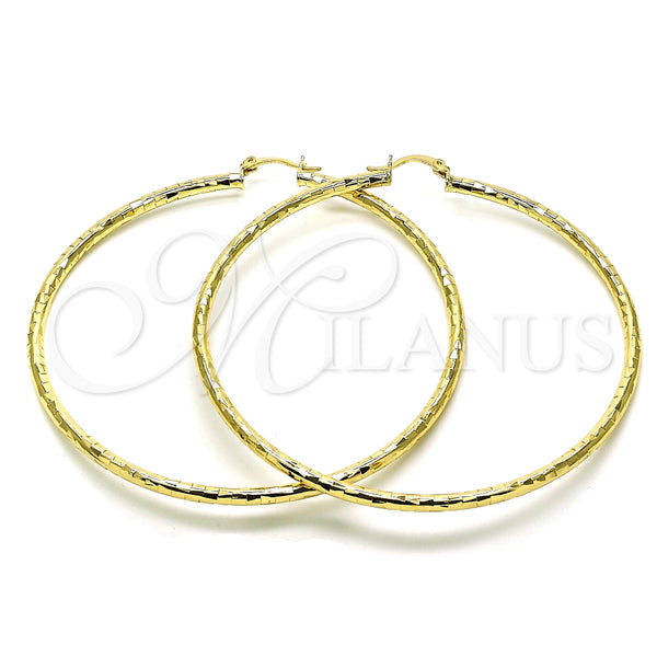 Argolla Extra Grande 02.213.0243.1.80 Oro Laminado, Pulido, Tono Dorado