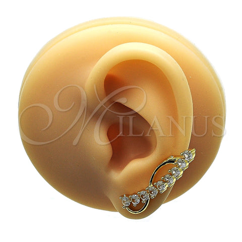 Earcuff 02.210.0737 Oro Laminado, con Blanca Zirconia Cubica, Pulido, Tono Dorado