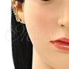 Earcuff 02.210.0737.1 Oro Laminado, con Multicolor Zirconia Cubica, Pulido, Tono Dorado