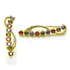 Earcuff 02.210.0737.1 Oro Laminado, con Multicolor Zirconia Cubica, Pulido, Tono Dorado