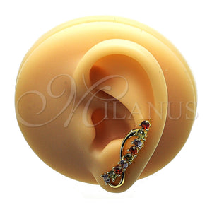 Earcuff 02.210.0737.1 Oro Laminado, con Multicolor Zirconia Cubica, Pulido, Tono Dorado