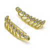 Earcuff 02.210.0738 Oro Laminado, Diseño de Oja, con Blanca Micro Pave, Pulido, Tono Dorado
