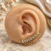 Earcuff 02.210.0738 Oro Laminado, Diseño de Oja, con Micro Pave Blanca, Pulido, Tono Dorado