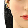 Earcuff 02.210.0738.1 Oro Laminado, Diseño de Oja, con Multicolor Micro Pave, Pulido, Tono Dorado