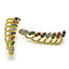 Earcuff 02.210.0738.1 Oro Laminado, Diseño de Oja, con Multicolor Micro Pave, Pulido, Tono Dorado