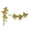 Earcuff 02.210.0739.1 Oro Laminado, Diseño de Mariposa, con Multicolor Micro Pave, Pulido, Tono Dorado