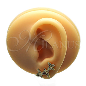 Earcuff 02.210.0739.1 Oro Laminado, Diseño de Mariposa, con Multicolor Micro Pave, Pulido, Tono Dorado