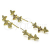 Earcuff 02.210.0739.1 Oro Laminado, Diseño de Mariposa, con Multicolor Micro Pave, Pulido, Tono Dorado