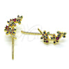 Earcuff 02.210.0740.1 Oro Laminado, Diseño de Libélula, con Multicolor Micro Pave and Rubi Zirconia Cubica, Pulido, Tono Dorado