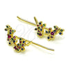 Earcuff 02.210.0740.1 Oro Laminado, Diseño de Libélula, con Multicolor Micro Pave and Rubi Zirconia Cubica, Pulido, Tono Dorado