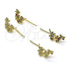 Earcuff 02.210.0740.1 Oro Laminado, Diseño de Libélula, con Multicolor Micro Pave and Rubi Zirconia Cubica, Pulido, Tono Dorado