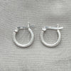 Argolla Pequeña 02.401.0001.12 Plata Rodinada, Diseño de Hueco, Diamantado, Tono Plateado