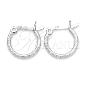 Argolla Pequeña 02.401.0001.12 Plata Rodinada, Diseño de Hueco, Diamantado, Tono Plateado