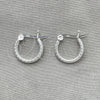 Argolla Pequeña 02.401.0003.12 Plata Rodinada, Diseño de Hueco, Diamantado, Tono Plateado