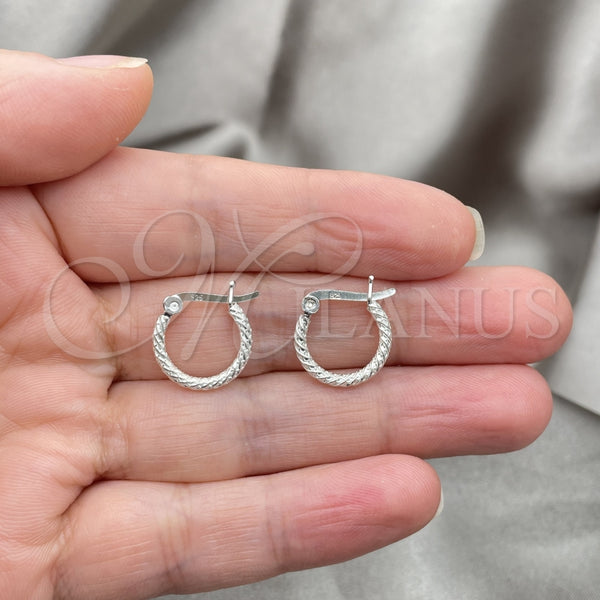 Argolla Pequeña 02.401.0006.12 Plata Rodinada, Diamantado, Tono Plateado