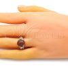 Anillo Multi Piedra 01.284.0063.09 Oro Laminado, con Onix Negro Goldstone Venturina and Blanca Micro Pave, Pulido, Tono Dorado (Size 9)