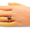 Anillo Multi Piedra 01.284.0066.07 Oro Laminado, Diseño de Tortuga, con Onix Negro Goldstone Venturina and Blanca Micro Pave, Pulido, Tono Dorado (Size 7)