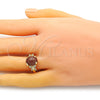 Anillo Multi Piedra 01.284.0067.09 Oro Laminado, Diseño de Mariposa, con Onix Negro Goldstone Venturina and Blanca Micro Pave, Pulido, Tono Dorado (Size 9)